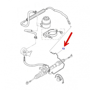 PLASTIC POWER STEERING LINE FROM RACK TO COOLER FITTING  MNE3999AA